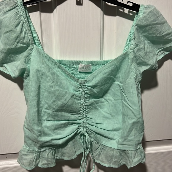 Abound Blue/Green Ruched Front Crop Top...MSRP $25 - Picture 2 of 3